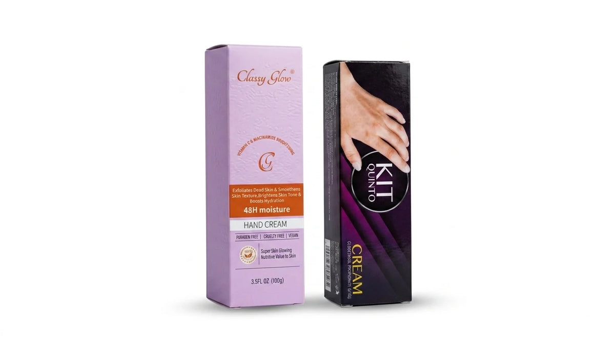The Kit Quinto Dark Knuckles Corrector Cream + Classy Glow Vitamin C & Niacinamide Brightening Hand Cream Combo
