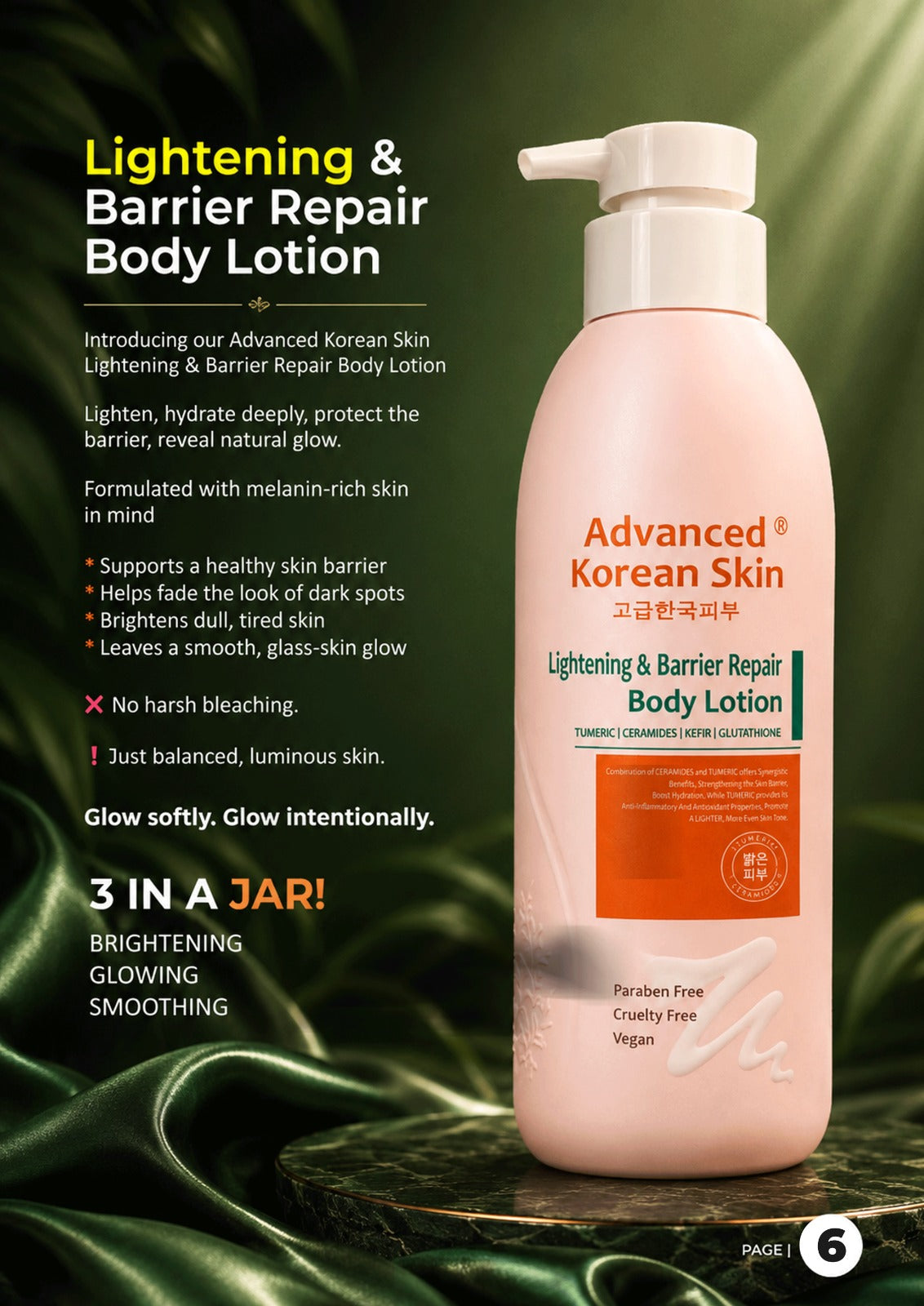 Advanced Korean Skin Lightening & Barrier Repair Body Lotion