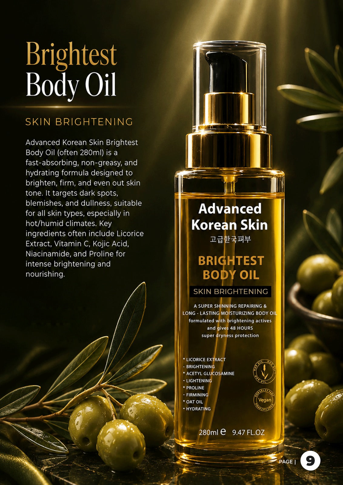 Advanced Korean Skin Brightest Body Oil