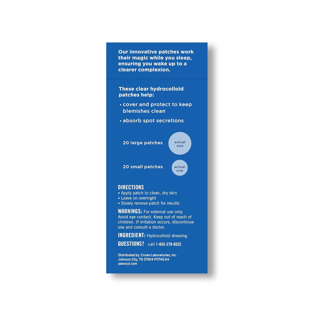 PanOxyl PM Overnight Spot Patches, Advanced Hydrocolloid Healing Technology, Fragrance Free, 40 Count Pack of 1