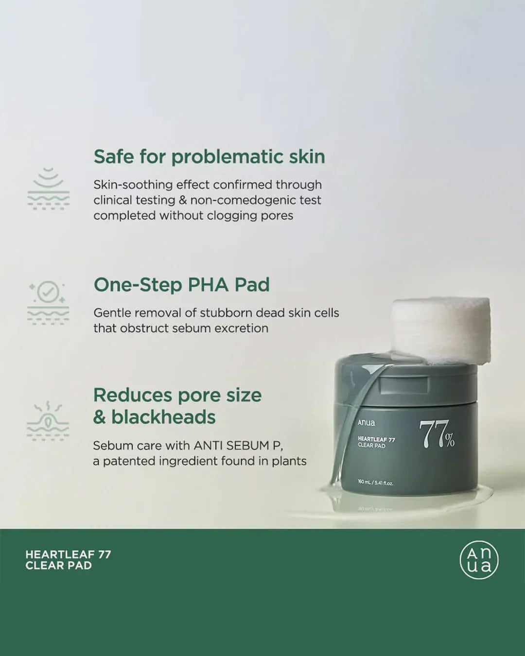 ANUA HEARTLEAF 77 TONER PAD PHA LOW PH (70 SHEETS)