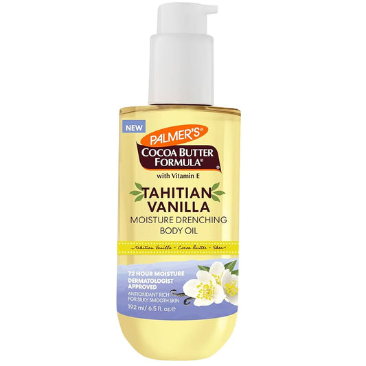 PALMER'S COCOA BUTTER FORMULA BODY OIL, MOISTURE DRENCHING TAHITIAN VANILLA, 6.5 OZ