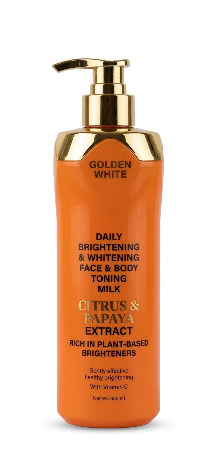 GOLDEN WHITE DAILY BRIGHTENING & WHITENING FACE & BODY TONING MILK CITRUS & PAPAYA EXTRACT