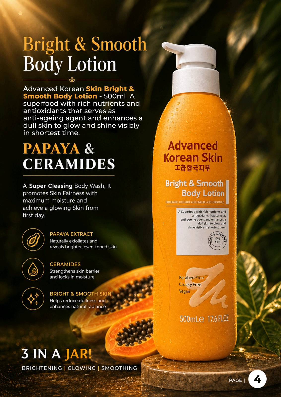 Advanced Korean Skin Bright & Smooth Body Lotion