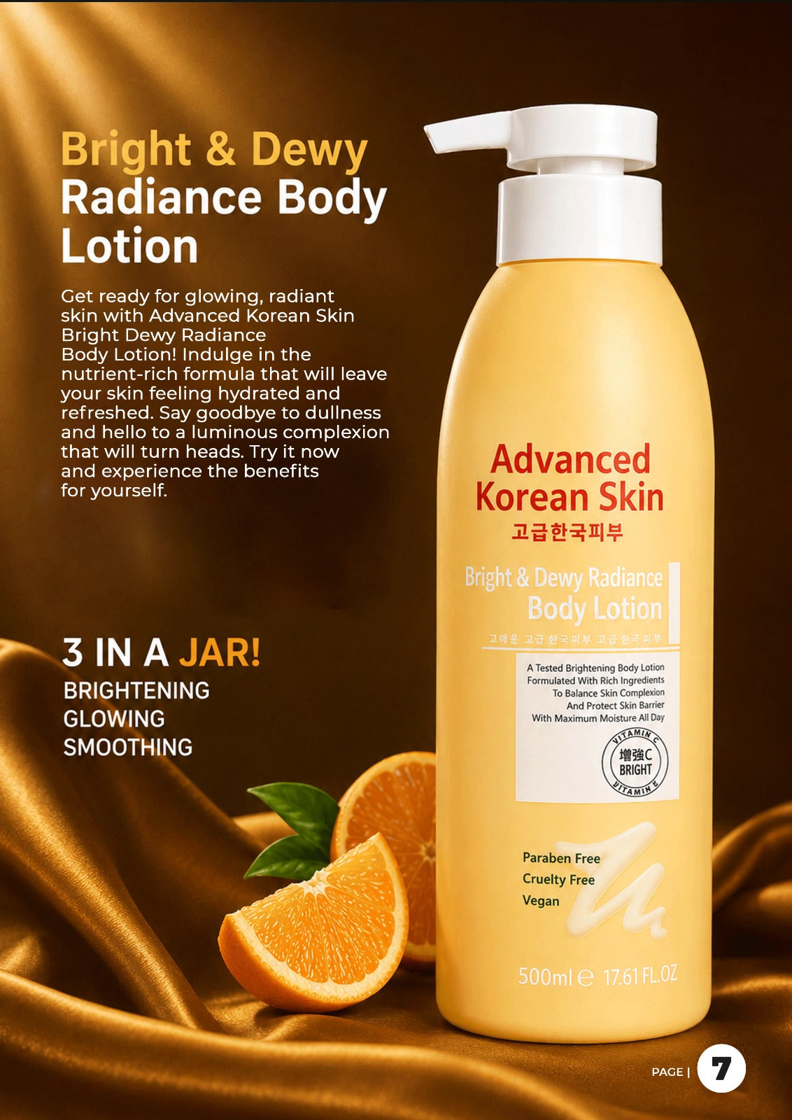 Advanced Korean Skin Bright & Radiant Body Lotion