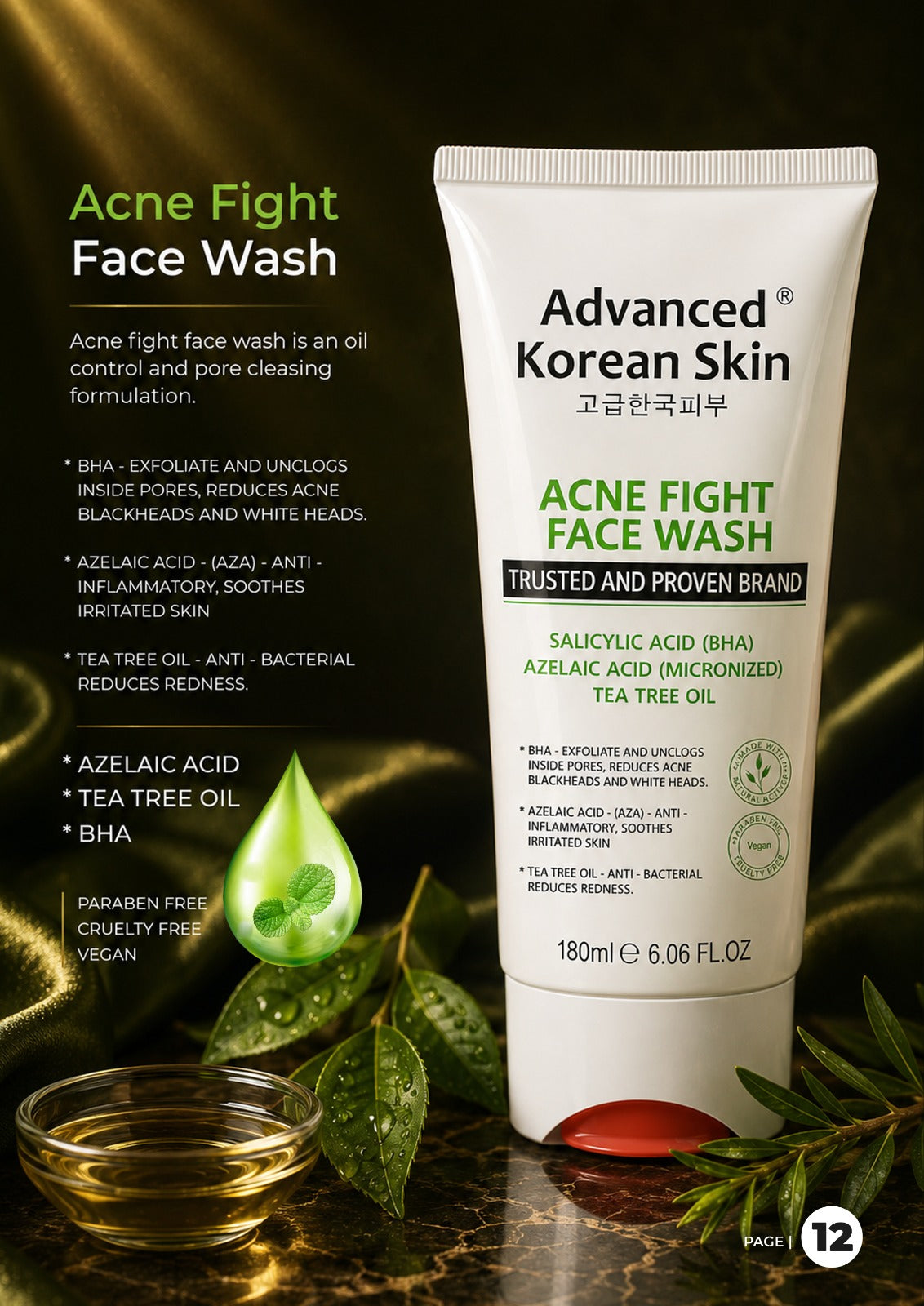 Advanced Korean Skin Acne Fight Face Wash